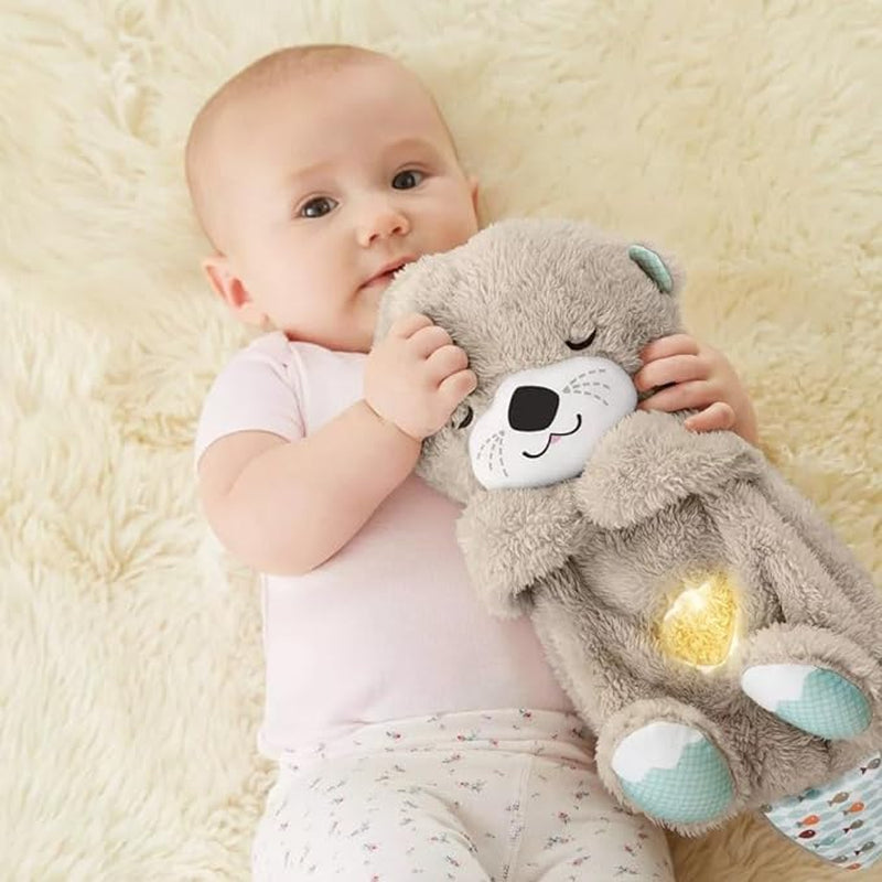 Fisher-Price Soothe 'N Snuggle Otter Portable Plush Baby Sound Machine with Sensory Features, Music, Lights, and Rhythmic Breathing Motion