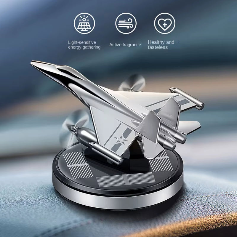 Solar Rotating Aircraft Car Perfume Car Perfume Car Fighter Jet Ornaments Car Aromatherapy Car Perfume Interior Fighter Jet