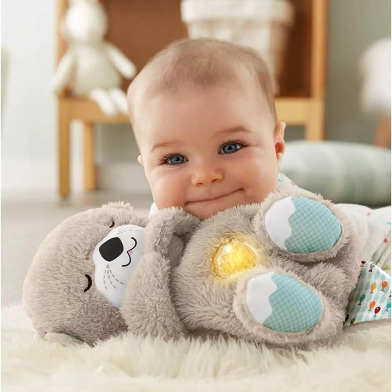 Fisher-Price Soothe 'N Snuggle Otter Portable Plush Baby Sound Machine with Sensory Features, Music, Lights, and Rhythmic Breathing Motion