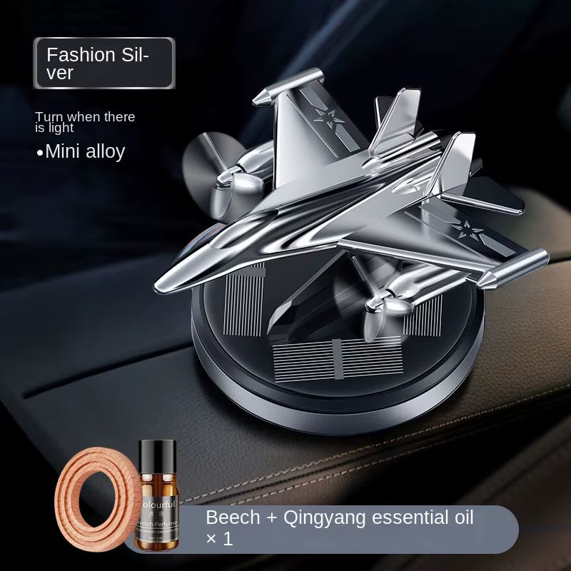 Solar Rotating Aircraft Car Perfume Car Perfume Car Fighter Jet Ornaments Car Aromatherapy Car Perfume Interior Fighter Jet